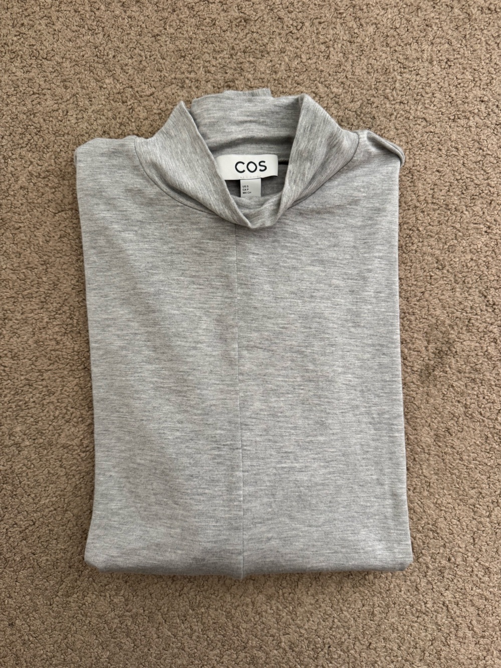 COS Women’s Heather Gray oversized Mock neck Sweatshirt